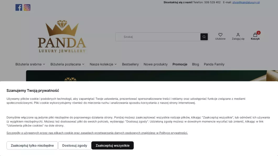 Biżuteria srebrna damska | Sklep internetowy Panda Luxury Jewellery